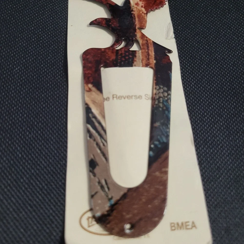 Lazart Eagle Metal Bookmark Nature Bird Silhouette Clip Brown Bronze Tone New